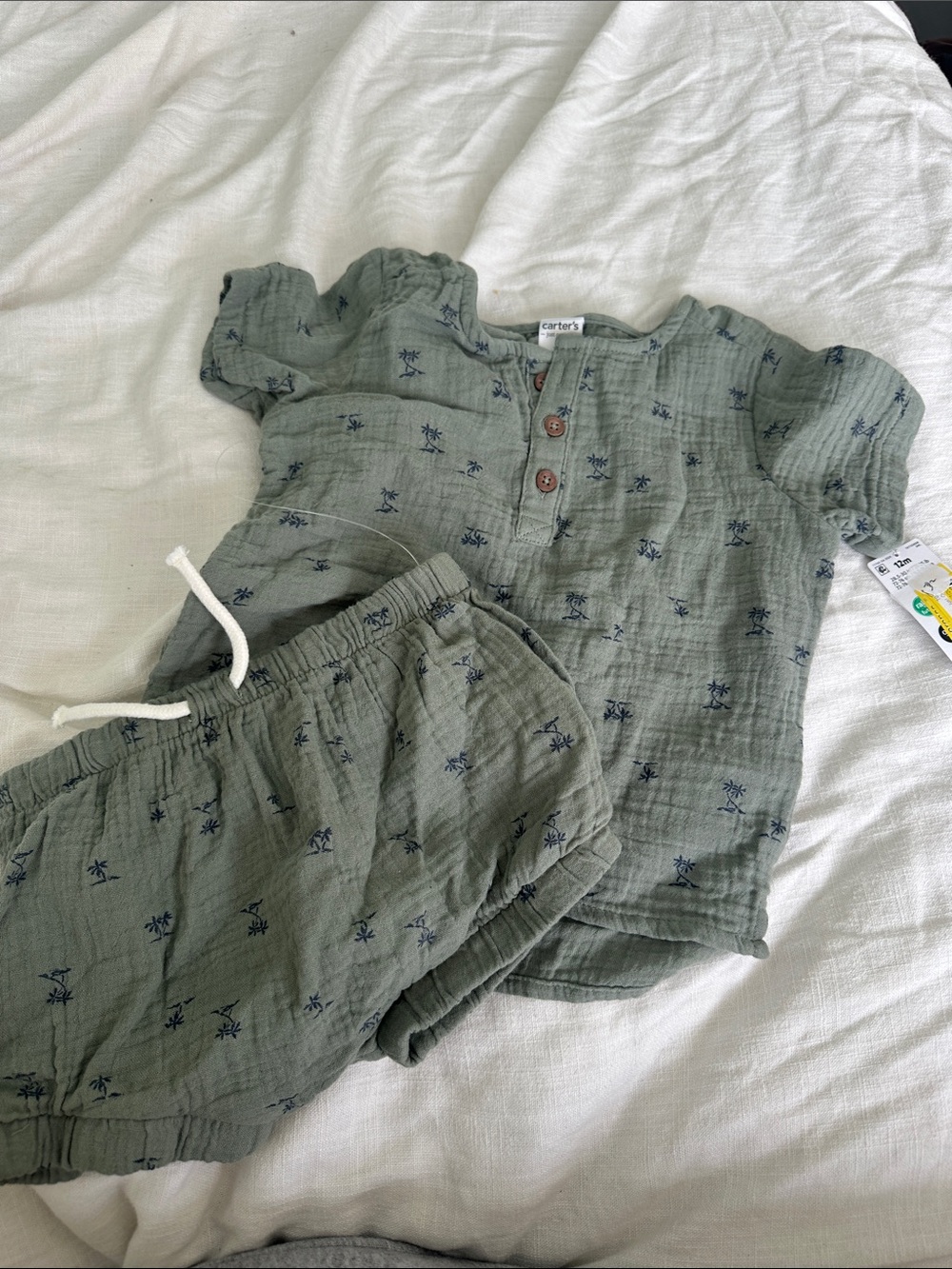 Carter's Sage Green Short-Sleeve set - Picture 1 of 2